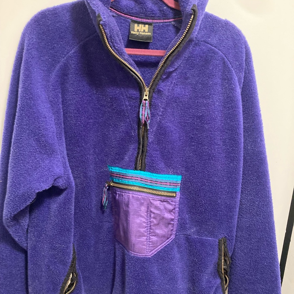 Helly Hansen Purple Fleece Pullover with Teal Trim